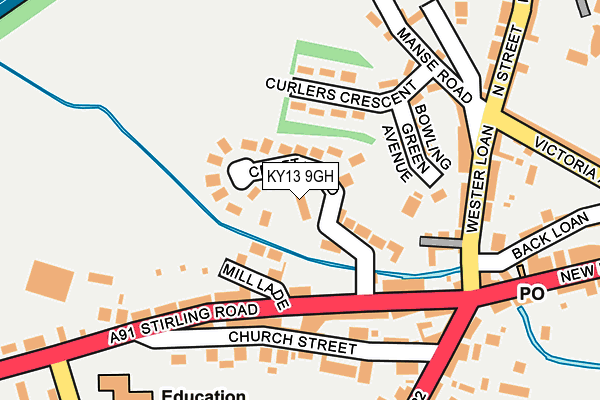 KY13 9GH map - OS OpenMap – Local (Ordnance Survey)