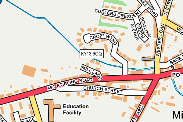 KY13 9GQ map - OS OpenMap – Local (Ordnance Survey)