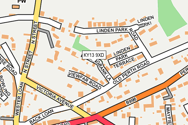 KY13 9XD map - OS OpenMap – Local (Ordnance Survey)