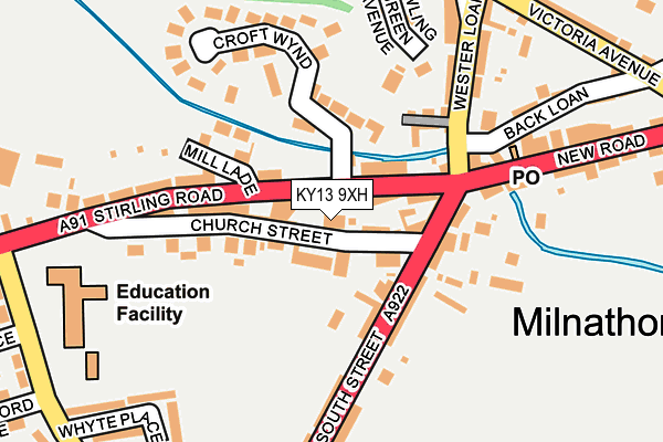 KY13 9XH map - OS OpenMap – Local (Ordnance Survey)