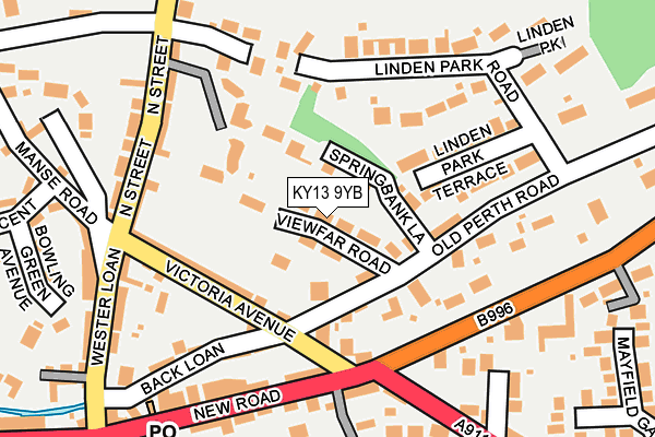 KY13 9YB map - OS OpenMap – Local (Ordnance Survey)