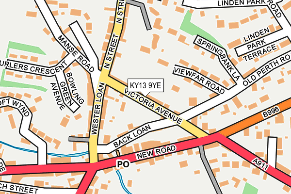 KY13 9YE map - OS OpenMap – Local (Ordnance Survey)