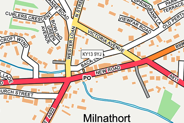 KY13 9YJ map - OS OpenMap – Local (Ordnance Survey)