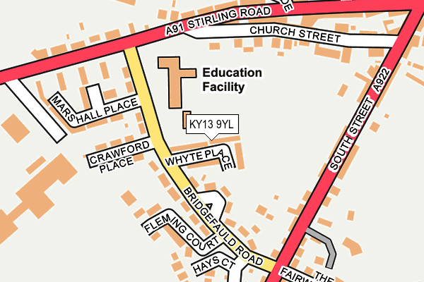 KY13 9YL map - OS OpenMap – Local (Ordnance Survey)