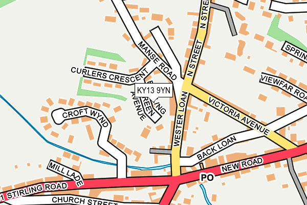 KY13 9YN map - OS OpenMap – Local (Ordnance Survey)