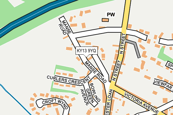 KY13 9YQ map - OS OpenMap – Local (Ordnance Survey)