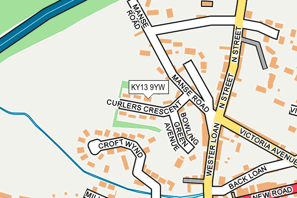 KY13 9YW map - OS OpenMap – Local (Ordnance Survey)