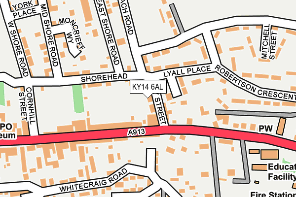 KY14 6AL map - OS OpenMap – Local (Ordnance Survey)