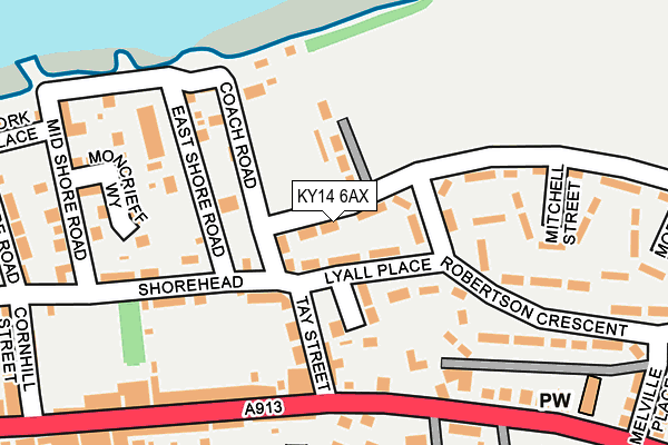 KY14 6AX map - OS OpenMap – Local (Ordnance Survey)