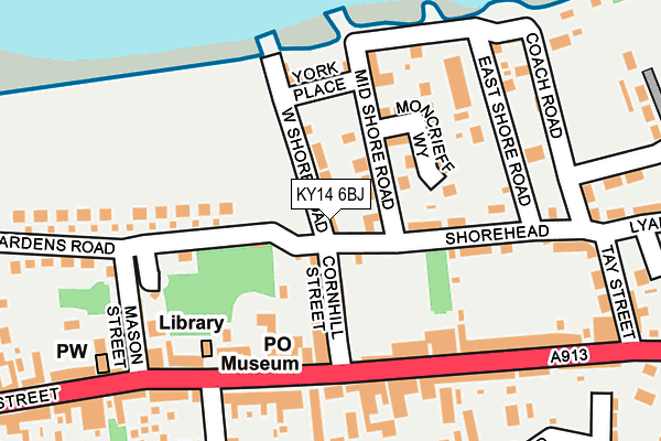 KY14 6BJ map - OS OpenMap – Local (Ordnance Survey)