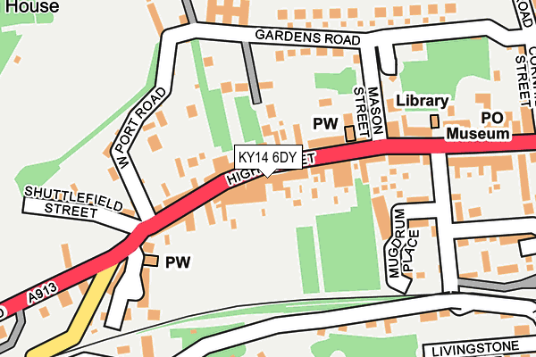 KY14 6DY map - OS OpenMap – Local (Ordnance Survey)
