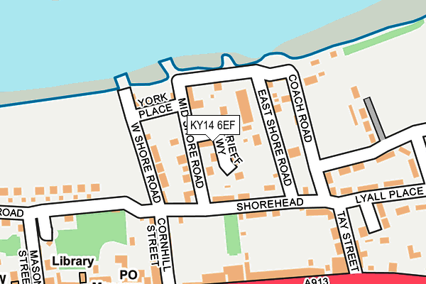 KY14 6EF map - OS OpenMap – Local (Ordnance Survey)
