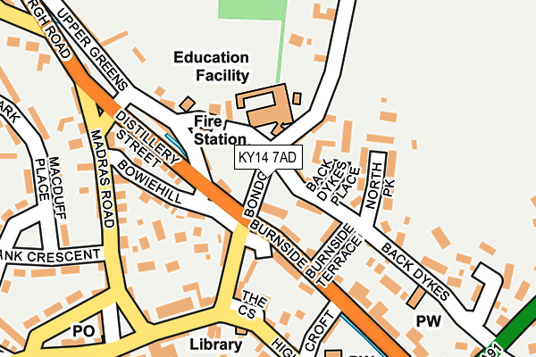 KY14 7AD map - OS OpenMap – Local (Ordnance Survey)