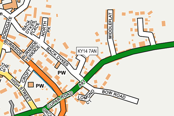 KY14 7AN map - OS OpenMap – Local (Ordnance Survey)