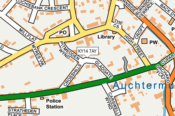 KY14 7AY map - OS OpenMap – Local (Ordnance Survey)