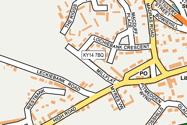 KY14 7BQ map - OS OpenMap – Local (Ordnance Survey)