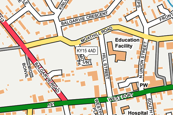 KY15 4AD map - OS OpenMap – Local (Ordnance Survey)
