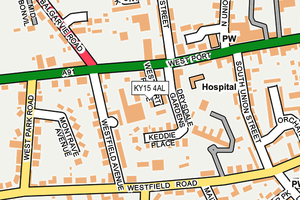 KY15 4AL map - OS OpenMap – Local (Ordnance Survey)