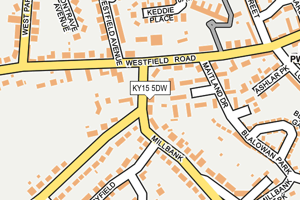 KY15 5DW map - OS OpenMap – Local (Ordnance Survey)