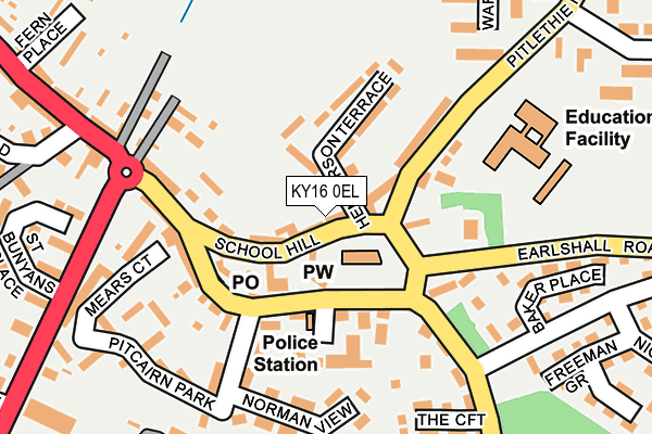KY16 0EL map - OS OpenMap – Local (Ordnance Survey)