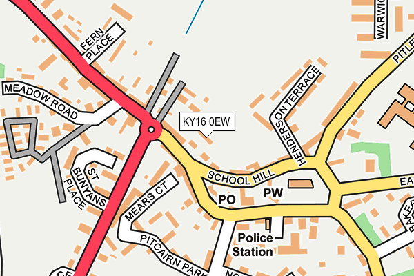 KY16 0EW map - OS OpenMap – Local (Ordnance Survey)