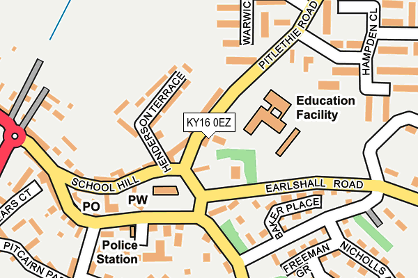 KY16 0EZ map - OS OpenMap – Local (Ordnance Survey)
