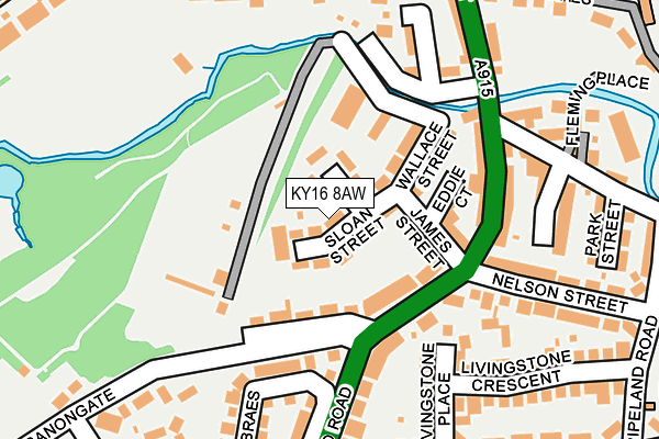 KY16 8AW map - OS OpenMap – Local (Ordnance Survey)
