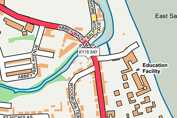 KY16 8AY map - OS OpenMap – Local (Ordnance Survey)