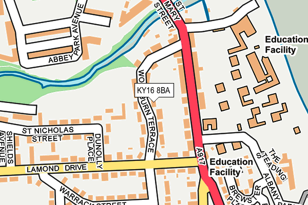 KY16 8BA map - OS OpenMap – Local (Ordnance Survey)
