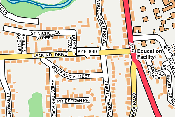 KY16 8BD map - OS OpenMap – Local (Ordnance Survey)