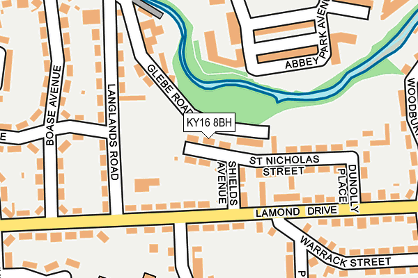 KY16 8BH map - OS OpenMap – Local (Ordnance Survey)