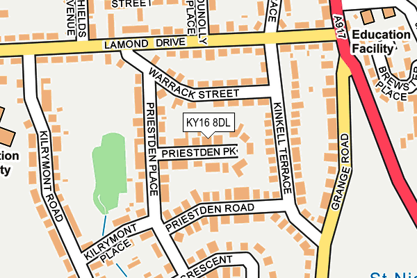 KY16 8DL map - OS OpenMap – Local (Ordnance Survey)