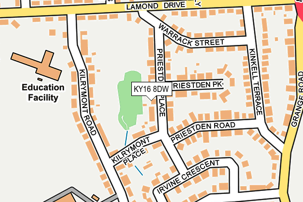 KY16 8DW map - OS OpenMap – Local (Ordnance Survey)