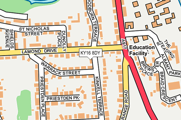 KY16 8DY map - OS OpenMap – Local (Ordnance Survey)