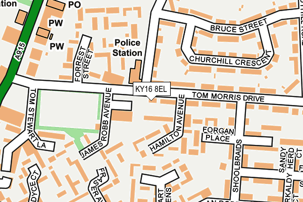 KY16 8EL map - OS OpenMap – Local (Ordnance Survey)