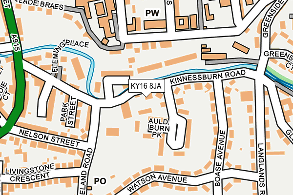 KY16 8JA map - OS OpenMap – Local (Ordnance Survey)