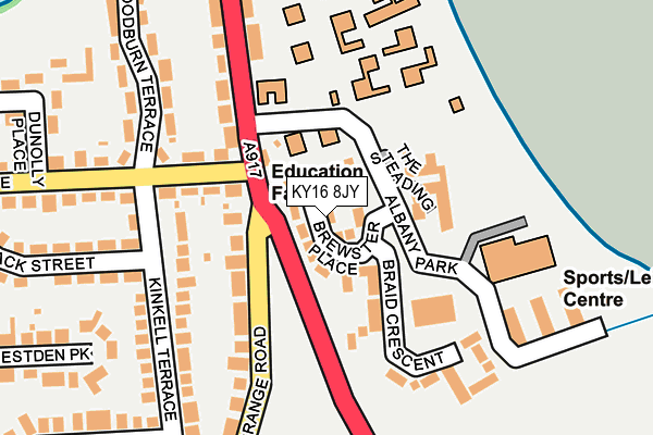 KY16 8JY map - OS OpenMap – Local (Ordnance Survey)
