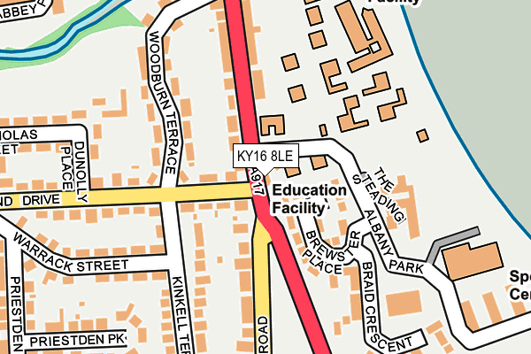 KY16 8LE map - OS OpenMap – Local (Ordnance Survey)