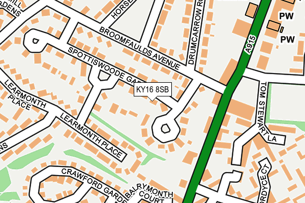 KY16 8SB map - OS OpenMap – Local (Ordnance Survey)