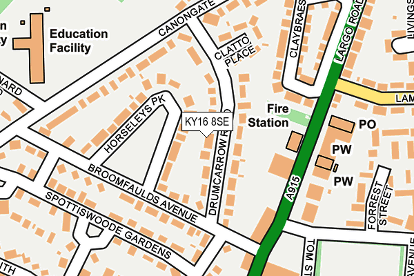 KY16 8SE map - OS OpenMap – Local (Ordnance Survey)