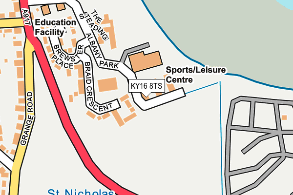 KY16 8TS map - OS OpenMap – Local (Ordnance Survey)