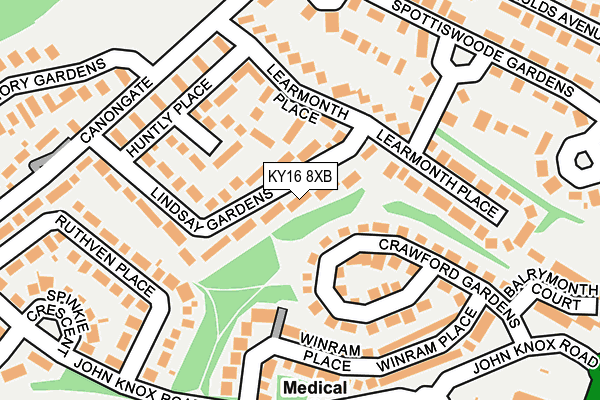KY16 8XB map - OS OpenMap – Local (Ordnance Survey)