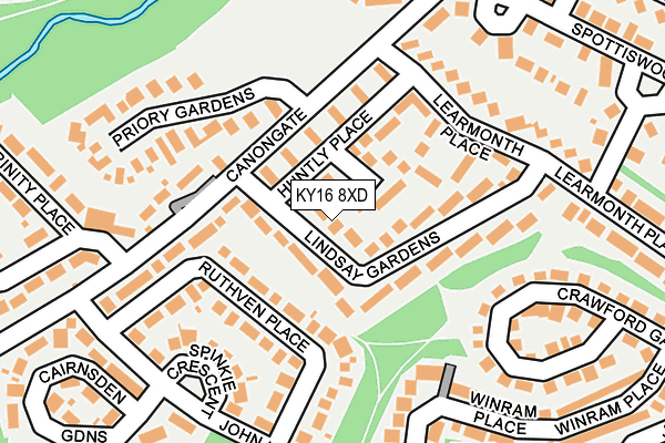 KY16 8XD map - OS OpenMap – Local (Ordnance Survey)