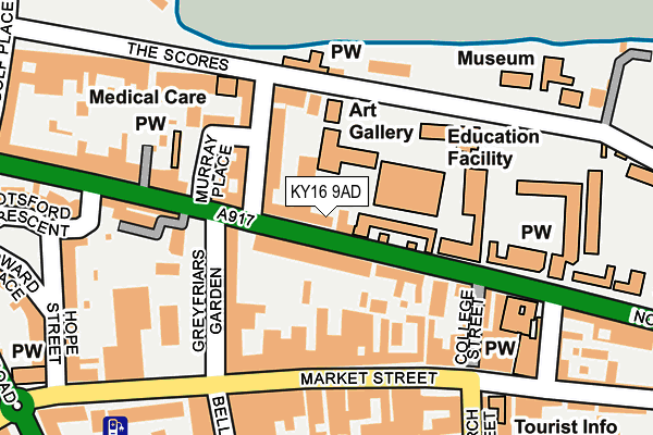 KY16 9AD map - OS OpenMap – Local (Ordnance Survey)