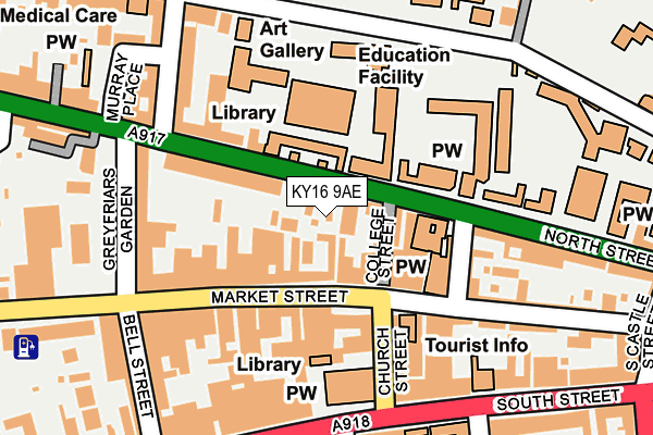 KY16 9AE map - OS OpenMap – Local (Ordnance Survey)
