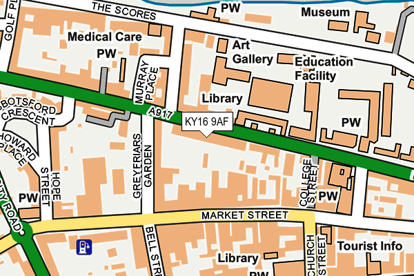 KY16 9AF map - OS OpenMap – Local (Ordnance Survey)