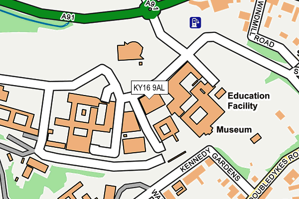 KY16 9AL map - OS OpenMap – Local (Ordnance Survey)