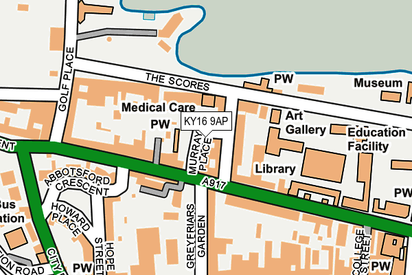 KY16 9AP map - OS OpenMap – Local (Ordnance Survey)