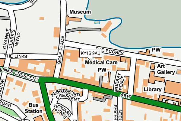 KY16 9AU map - OS OpenMap – Local (Ordnance Survey)