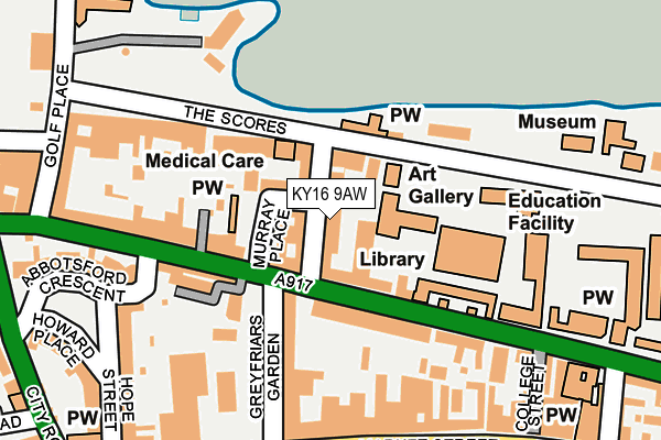 KY16 9AW map - OS OpenMap – Local (Ordnance Survey)